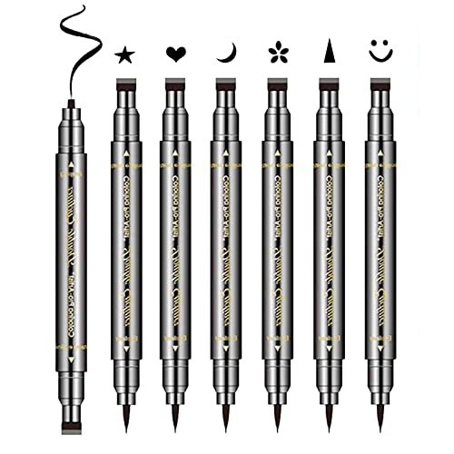 6 Pcs Liquid Eyeliner Stamp Set Double-Headed Black Eye Liner Pen Tattoo  Tool Waterproof & Smudgeproof for Women Girls Eye Makeup Stamp-Star,Moon,Heart,Flower,S…  | Waterproof eyeliner pencil, Waterproof eyeliner, Pencil eyeliner