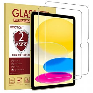 OMOTON [2 Pack] Screen Protector Compatible with iPad 10th Generation (10.9Inch) 2022 Released, iPad 10 Tempered Glass, Apple Pencil Compatible/Eas