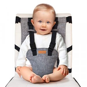 liuliuby Travel Harness Seat - Fabric Baby Portable High Chair for Travel - Travel High Chair Seat Sack - Portable Baby Seat with Safety Harness  