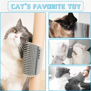 Cat Self Groomer, 2 Pack Cat Grooming Brush, Cat Face Scratcher, Wall Corner Groomers Soft Grooming Brush Cat Massage Combs for Short Long Fur Cats,