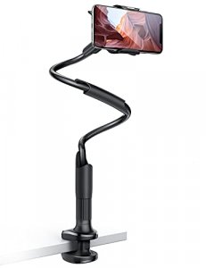 Lamicall Phone Holder Bed Gooseneck Mount Flexible Arm 360 Mount Clip Bracket Clamp Stand for Cell Phone XS Max XR X 8 7 6 Plus 5 4, S10 S9 S8 S7 S6,