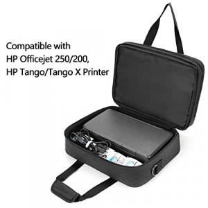 SAMDEW Double-layer Portable Mobile Printer Storage Bag Compatible with HP Tango/Tango X, HP Officejet 250/200, Printer Carrying Case with Laptop Lay