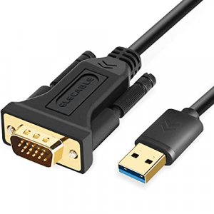 ELECABLE USB to VGA Adapter Cable 6.5FT Compatible with Mac OS Windows XP/Vista/10/8/7, USB 3.0 to VGA Male 1080P Monitor Display Video Adapter/Conve