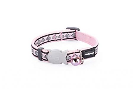 Red Dingo Reflective Cat Collar, One Size Fits All, Pink