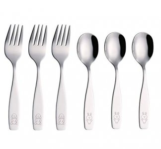 LIANYU 10-Piece Kids Silverware Set, Rainbow Toddler Utensils