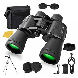 12x50 HD Full Size Binoculars for Adults with Photography Kit - Smartphone Adapter Universal Tripod Carrying Bag & Strap for Bird Watching Hunting St