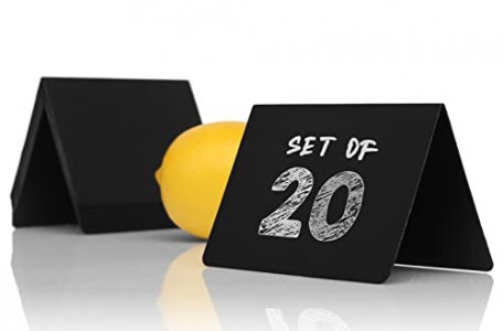 Set of 20 Double-Sided Small Chalkboard Signs 3x4 inches - Food Signs for Party Buffet, Mini Chalkboard Sign, Food Display Card, Tabletop Chalkboards