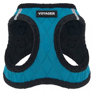 Voyager Step-In Plush Dog Harness  Soft Plush, Step In Vest Harness for Small and Medium Dogs by Best Pet Supplies - Turquoise Plush, M (Chest: 16