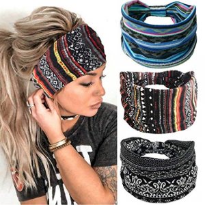 6 Glitter Headbands for Girls, Adjustable Non Slip Head Bands for