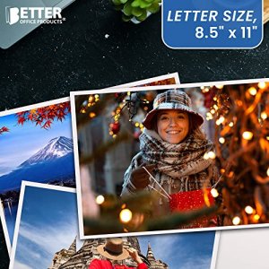 Glossy Photo Paper, 8.5 x 11 Inch, 100 Sheets, Better Office Products, 200 gsm, Letter Size, 100-Count Pack