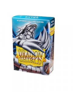 Dragon Shield Japanese Size Sleeves  Matte Silver 60CT - Card Sleeves Smooth & Tough - Compatible with Pokemon, Yugioh, & More TCG, OCG