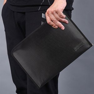 Expanding File Folder Important Document Organizer Fireproof & Waterproof Document Bag with A4 Size 3 Pockets Zipper Closure Non-Itchy Silicone Coate