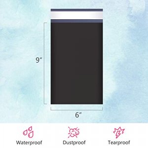 UCGOU Poly Mailers 6x9 Inch Black 200 Pack Mini #1 Shipping Bags Strong Mailing Envelopes Thick Self Seal Adhesive Waterproof and Tear Proof Boutique