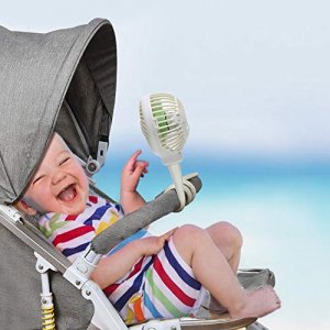 Anpro Stroller Fan for Baby - Portable Baby Fan Clip on Stroller/Crib with Flexible Stand, Car Seat Fan 3000 mAh Rechargeable Battery Operated USB Pe