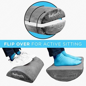 Foot Rest - High Resilient Comfort Foam - Ergonomic Foot Stool - Non-Slip Bottom - Soft Removable Cover - Optimum Leg Clearance - Footrest Cushion fo