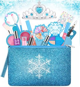 Kids Makeup Kit for Girls, Washable Real Makeup Set for Little Girls, Princess Frozen Toys for Girls Toys for 4 5 6 7 8 Year Old, Kids Play Makeup St