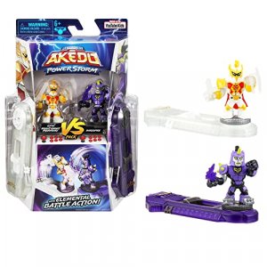 Legends of Akedo Powerstorm Versus Pack 2 Mini Battling Action Figures and 2 Battle Controllers Epic Bright Knight Prideheart Versus Darkspike