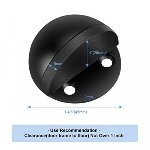 Door Stopper, Floor Door Stop Modern Black Door Stoppers Sound Dampening Rubber Bumper Adhesive Door Stops No Drilling Doorstop Wall Protector, Dome 
