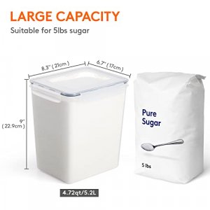 4PCS Airtight Food Storage Containers with Lids 5.2L/176oz, Flour