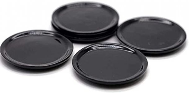 5 Black Cearmic Plate Dish Bowl Dollhouse Miniatures Food Kitchen Size M by 1 Shop for You No 36
