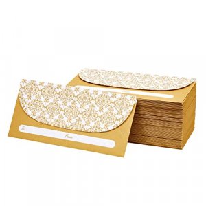 100 Pack Gold Money Envelopes for Cash Gifts, Bulk Decorative Holders for Currency, Birthday, Graduation, Wedding (7 x 3 in)