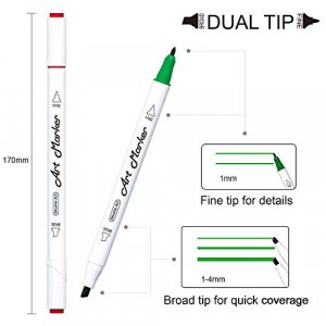 Shuttle Art 30 Colors Dual Tip Art Markers Permanent Marker Pens  Highlighters Perfect for Illustration Adult Coloring Sketching and Card  Making