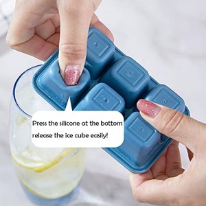 Glacio Premium Silicone Ice Tray Set - 2-in-1 Combo with Large 2 Square  Cubes & Sphere Ball Mold - Ideal for Whiskey, Cocktails, and Beverages -  Easy