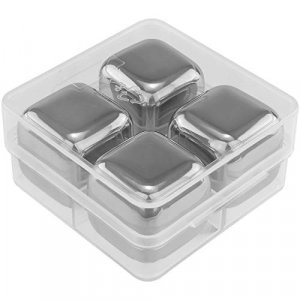 Southern Homewares Stainless Steel Chilling Ice Cubes Reusable For Whiskey Wine Beverage Set of 4