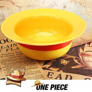 shiningsoul 3 PCS ONEPIECE Luffy Straw Hat Ramen Bowl Set Anime (Straw Hat Ceramic Bowl + Wooden spoon + Chopsticks) Dishwasher & Microwave Safe - Go