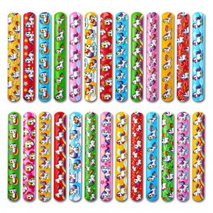 Giraffe Manufacturing Unicorn Easter Egg Filler Slap Bracelet Party Favors - Snap Bracelets For Birthday Goodie Bag Stuffers 50 Pack