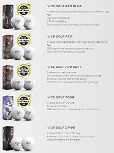 Vice Golf Ball Select Variety Pack (10 Balls Total: Includes 2 of each style; Vice Pro Plus, Vice Pro, Vice Pro Soft, Vice Tour, Vice Drive)