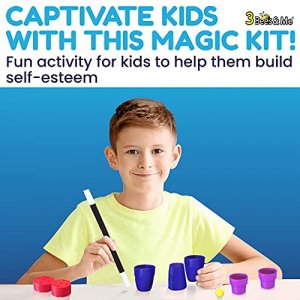 3 Bees & Me Deluxe Magic Kit Set with Toy Wand & 75 Magic Tricks for Kids - Best Age 6 7 8 9 10 11 12