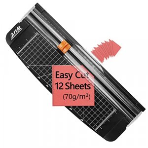 ArtAt A4 Portable Paper Cutter: 12 inch Paper Trimmer Scrapbooking Tool for Photo Gift Cards Kraft Paper Label and Coupon with Automatic Security Saf