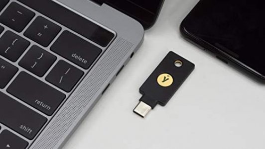 Yubico - YubiKey 5C NFC - Two Factor Authentication USB and NFC Security Key, Fits USB-C Ports and Works with Supported NFC Mobile Devices - Protect 