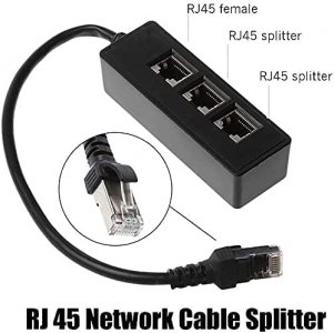 RJ45 Ethernet Splitter Cable, Sartyee RJ45 Y Splitter Adapter 1 to 3 Port Ethernet Switch Adapter Cable for CAT 5/CAT 6 LAN Ethernet Socket Connector