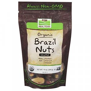NOW Foods, Certified Organic Brazil Nuts, Whole, Raw and Unsalted, Source of Selenim and Magnesium, 10-Ounce (Packaging May Vary)