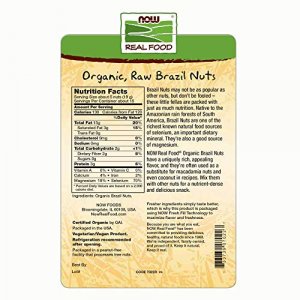 NOW Foods, Certified Organic Brazil Nuts, Whole, Raw and Unsalted, Source of Selenim and Magnesium, 10-Ounce (Packaging May Vary)