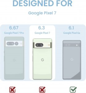 DagoRoo for Google Pixel 7 Case, Pixel 7 Case with Tempered Glass Screen Protector  -(Silver)