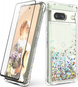 DagoRoo for Google Pixel 7 Case, Pixel 7 Case with Tempered Glass Screen Protector  -(Silver)