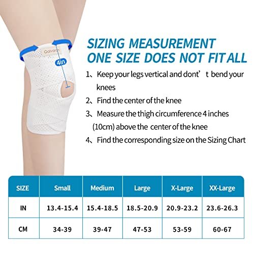 Galvaran Knee Brace with Side Stabilizers for Meniscal Tear Knee Pain ACL  MCL Arthritis Injuries Recovery, Breathable Adjustable Knee Support for Men  - Imported Products from USA - iBhejo