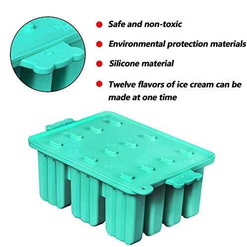 12 Pieces Silicone Popsicle Molds BPA-Free Popsicle Maker Molds