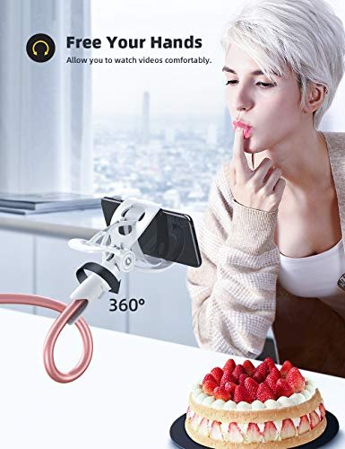 Phone Holder Bed Gooseneck Mount - Flexible Arm 360 Mount Clip Adjustable  Bracket Clamp Stand Compatible with Cell Phone 11 Pro XS Max XR X 8 7 6  Plus