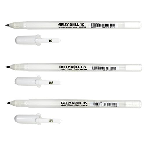 Sakura Gelly Roll Classic 10 Bold Point Pen (3 Pack), 3 Count (Pack of 1),  White