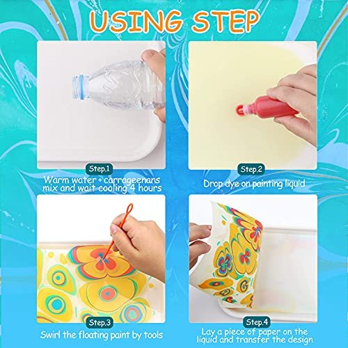 Jar Melo Water Marbling Paint For Kids - Create Beautiful Patterns On Water  - 6 Color Art Supplies For Boys And Girls - Safe And Non-Toxic - Perfect -  Imported Products from USA - iBhejo