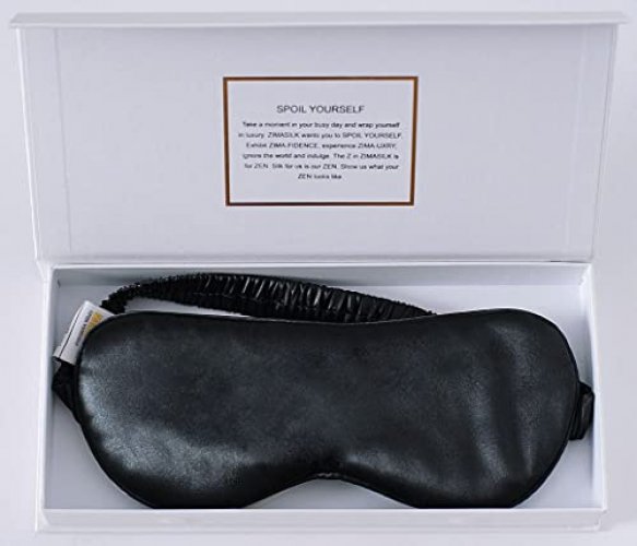 100% Mulberry Silk Sleep Mask Eye Mask, Super Smooth for Blind Fold (Black)