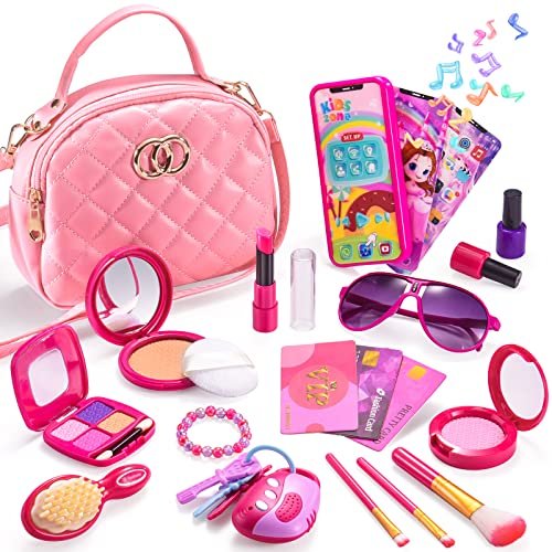 Girl Purse with Play Makeup Kit, Little Kids Pretend Make Up - Walmart.com