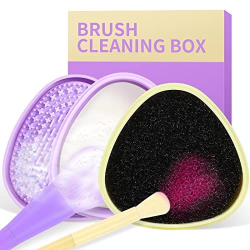 Docolor Makeup Brushes Cleaner Set, Solid Soap Cleanser with Color Removal  Sponge, Brush Cleaning Mat for Makeup Brushes Cleaner Easy to Clean