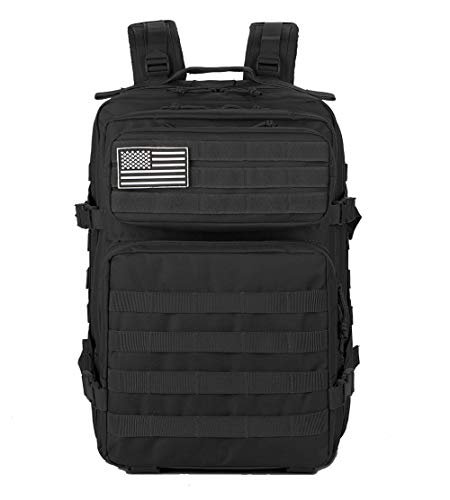 QT&QY Military Tactical Backpacks For Men Molle Daypack 45L Large 3 Day Bug  Out Bag Hiking
