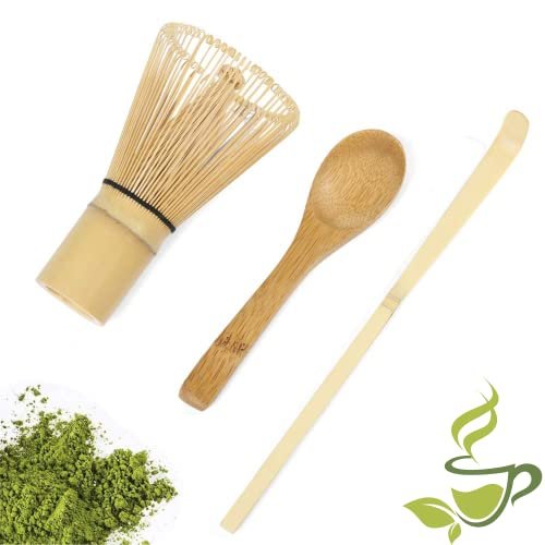 Matcha Whisk Set - Matcha Whisk, Traditional Scoop, Tea Spoon. Handmade  From Natural Bamboo 