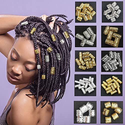 50 Pcs Hair Jewelry for Braids, Metal Gold Hair Charms for Women, Hair  Beads Rings Accessories Decoration